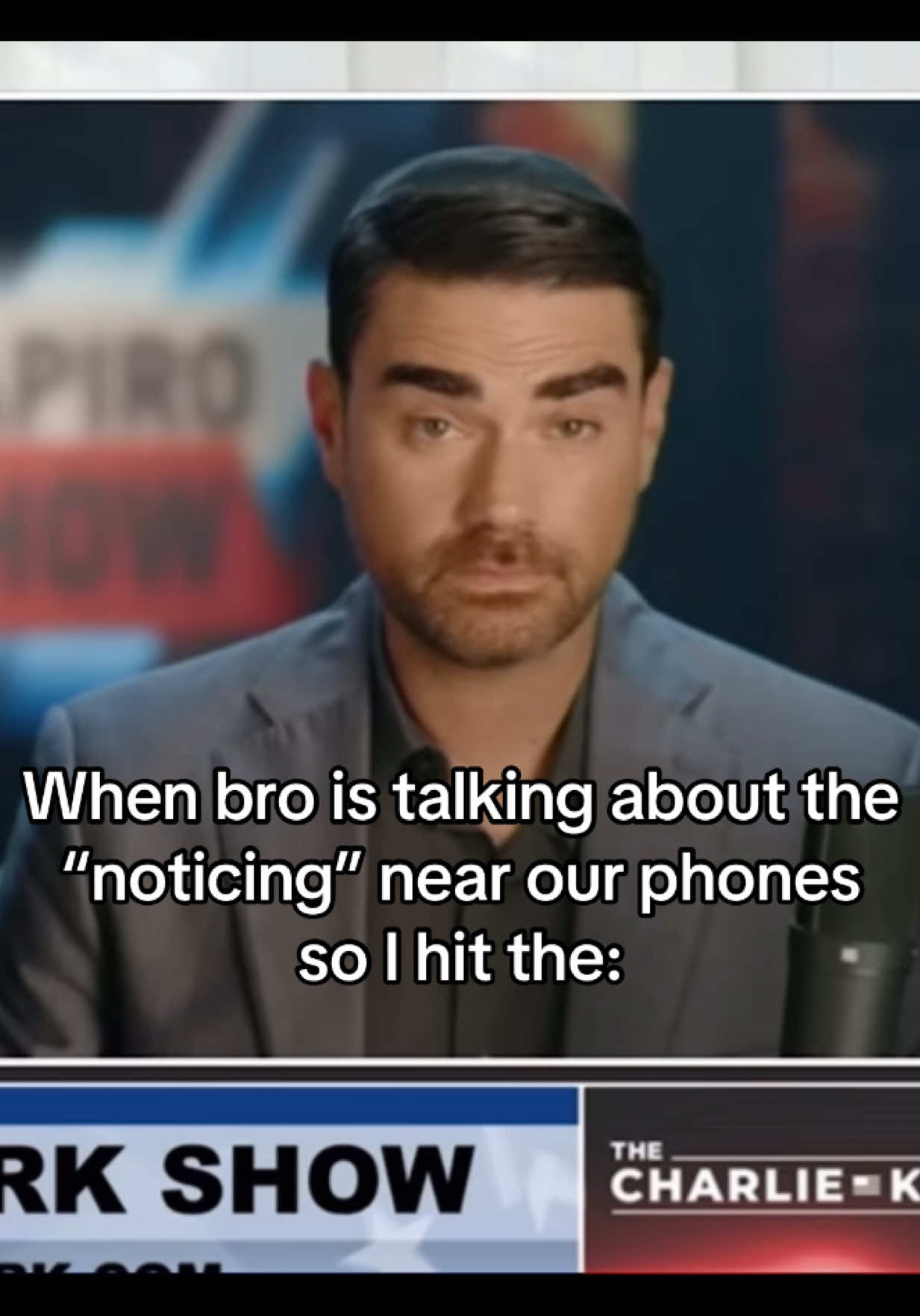 “🙂‍↔️🤨” #noticing #charliekirk #benshapiro #isreal #goy 
