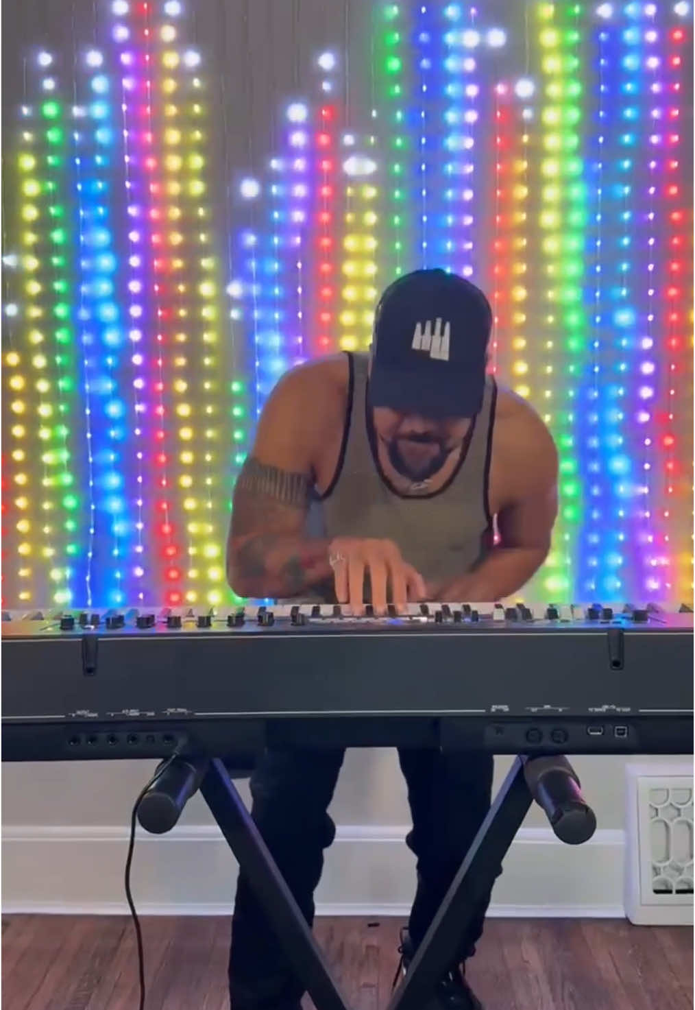 My lights always gonna Hype me Up. #hypemeup #piano #pianist #fyp #foryoupage #rap #randb #pianocovers #blkbok #performance #livemusic #viral #trending #goveecurtainlights 