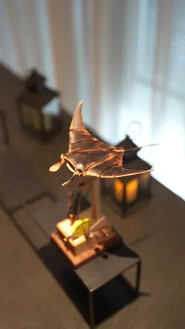 This isn't just decor, it's a handcrafted wooden manta ray with a fully mechanical movement that’s so smooth, it feels alive.#WoodenMantaRay #mechanicalart #desktoy #satisfyingvibes #uniquedecor 