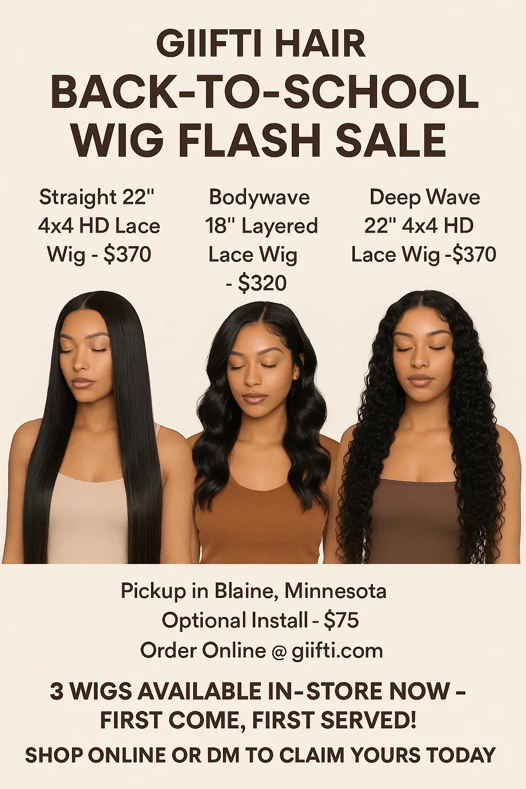 Dm to get yours today #readytoshipwigs #gluelesswig  #fyp 