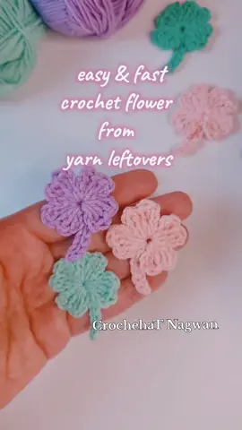 easy and fast crochet flower  you can make it yarn leftover  #crochet #tutorial #crochetersoftiktok #tip #stitch