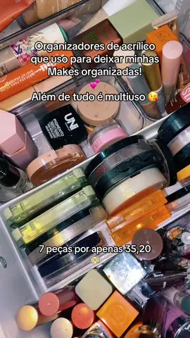 Organizador de acrílico que uso para deixar minhas Makes organizadas, além de tudo é multiuso 💖  Disponível no tiktokshop 💖 #tiktokshop #acrilico #organizador #vitrini #vendas 