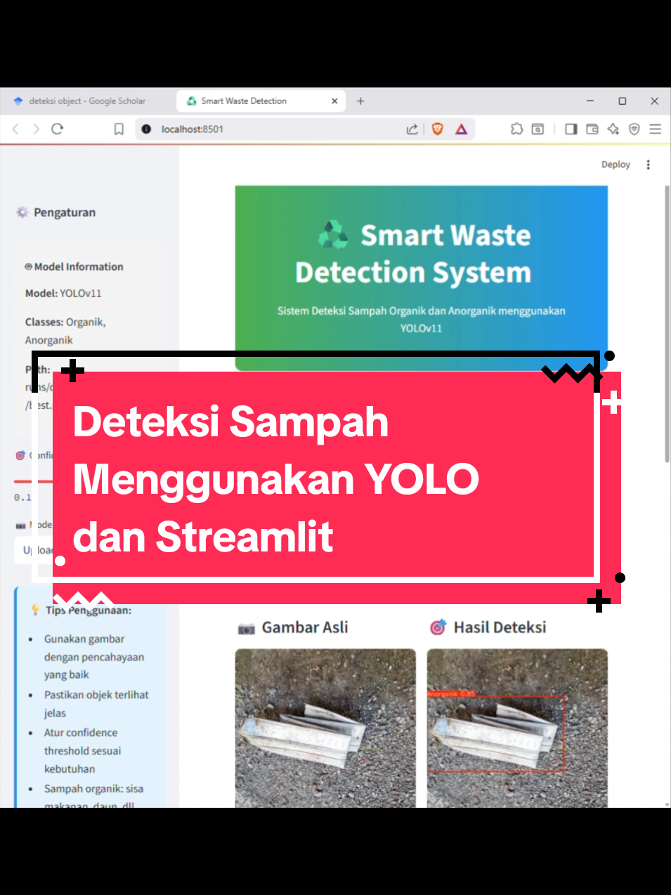 Deteksi Sampah Menggunakan YOLO dan Streamlit  #pythonprogramming #machinelearning #deeplearning #programmer #webdeveloper 