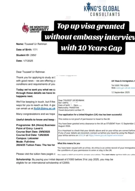 WhatsApp 03083834284 🌟 Huge Congratulations, touseef! 🌟  🎉✨💕 Your dream of studying Business Management abroad is now a reality! 🎓✈️ We’re overjoyed to share that your visa has been APPROVED—marking the next big step in your academic journey!   From acing your Level 5 Extended Diploma at King’s Global College to soaring toward new opportunities, your dedication inspires us all. 🚀 The world is ready for your brilliance—go make it yours!   Wishing you success, adventure, and endless growth. The future starts now! 🥳   📧 studyabroad@kgc.org.uk 📍 28, A-Block, Main Boulevard, Valencia Town, Lahore √Near king's mall Gujranwala  #VisaSuccess #StudyAbroad #BusinessManagement #KingsGlobal #DreamBig                