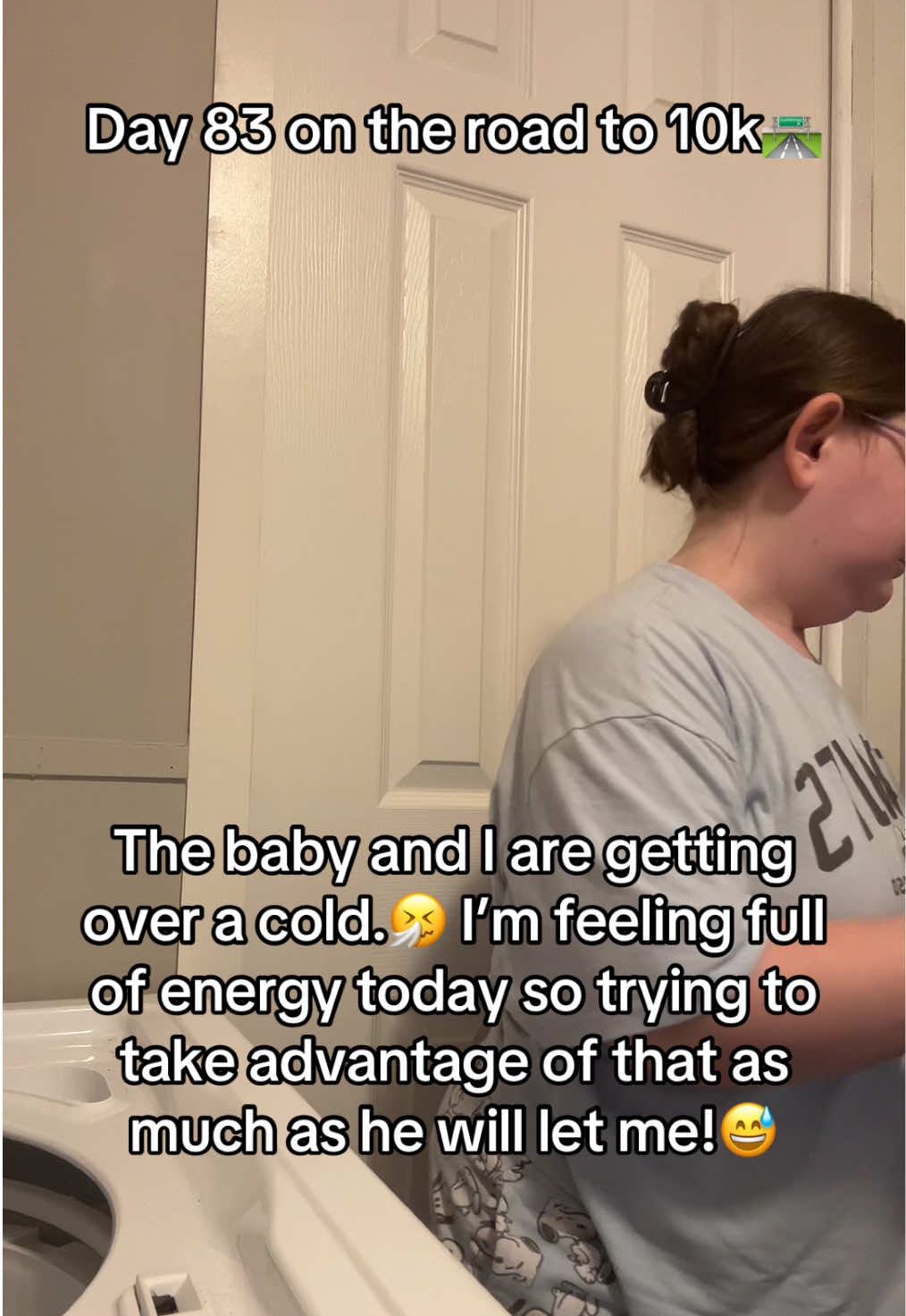Day 83 on the road to 10k’ anybody else had a cold?🤧 #roadto10k #laundry #laundrytok #headcold #momsdontgetsickdays 