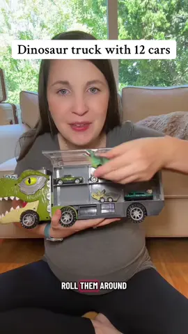 This dinosaur toy is one of the coolest toys according to my 2 year old! He loves dinosaurs so I just knew this was going to be a huge hit #dinosaurtoys #dinosaurs #toysforkids #giftideasforkids #funtoys 