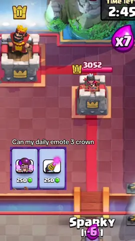 Can my daily emote 3 crown #clash #clashroyale #clashtok #clashroyalememes #cr 