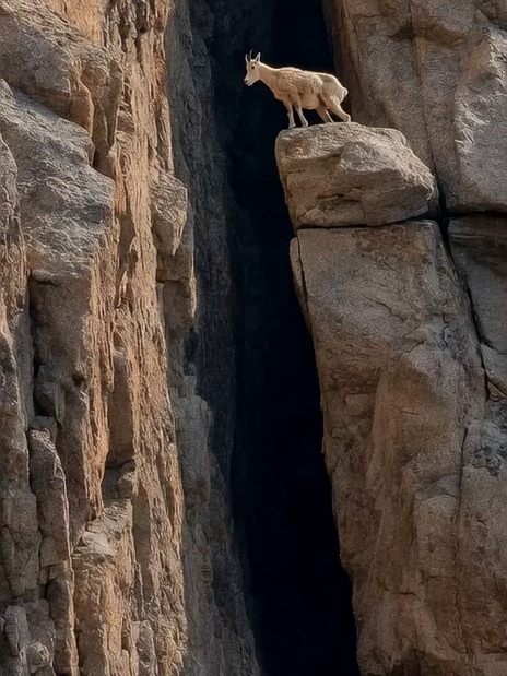 The mountain goat climbs like spider-man #mountaingoat #mountaingoats #wildnaturevideo #goatsoftiktok #goats