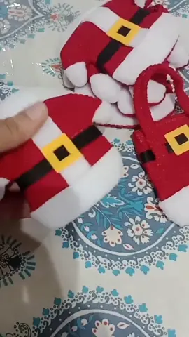 Terno De Papai Noel Porta Talheres De Natal Saco Decorações@Achadinhos Online 