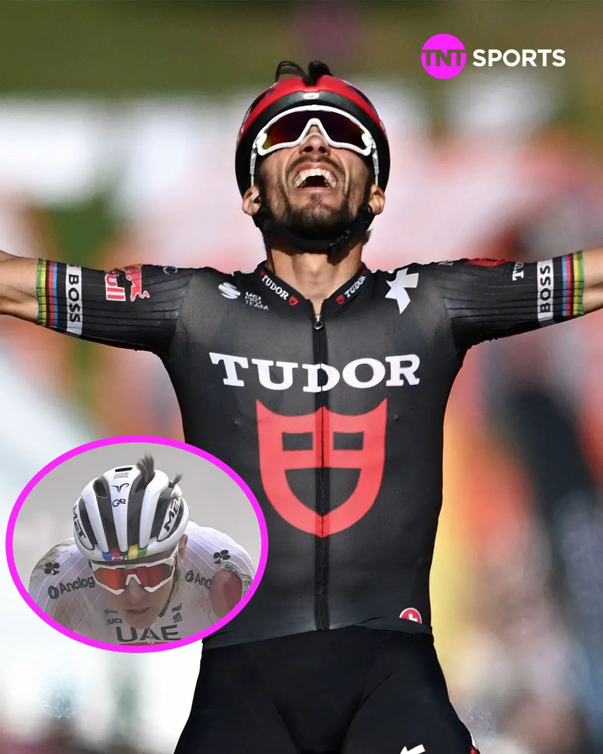 Julian Alaphilippe with a familiar hair tuft as he wins the Grand Prix Cycliste de Québec 👀