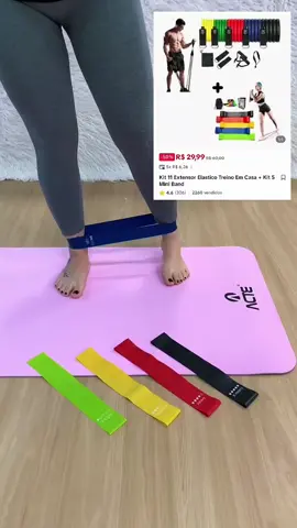 kit 11 elástico extensor e 5 mini bands #tiktokshop #venda #exercicioemcasa 