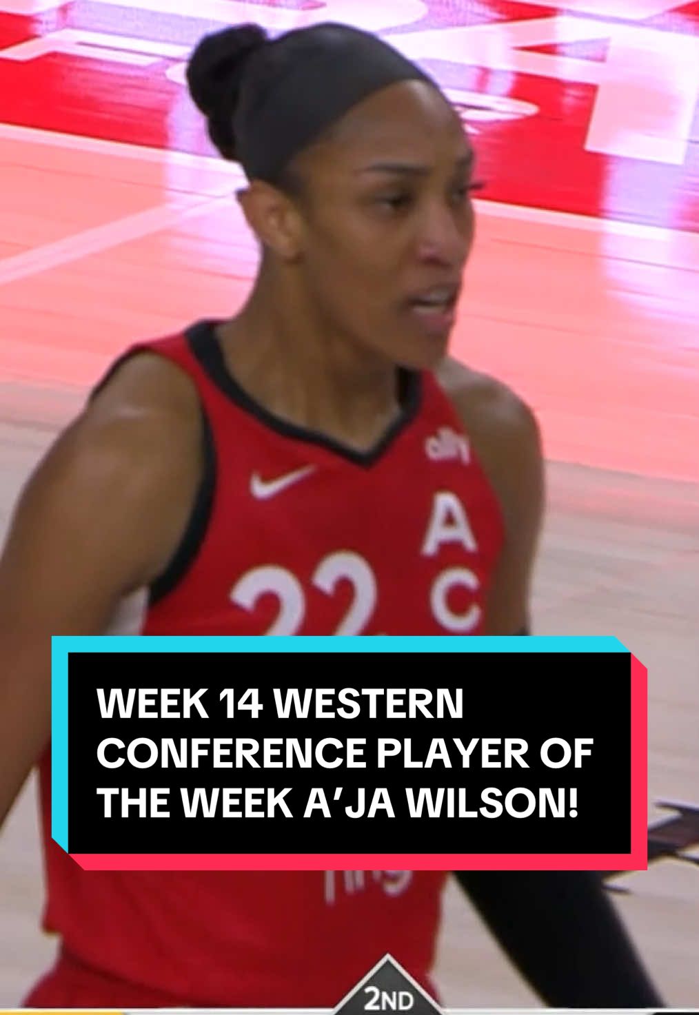 A’ja Wilson takes home Western Conference Player of the Week honors AGAIN and finishes the regular szn with the most POTW wins in league history! Wilson averaged 24.0 PPG, 10.8 RPG, and 3.0 BPG in a 5-0 week that extended the @Las Vegas Aces’ historic win streak to 16 ♠️ #WelcomeToTheW 