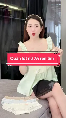 Quần lót nữ 7A ren tim #cohuyentaphoa #xuhuong 