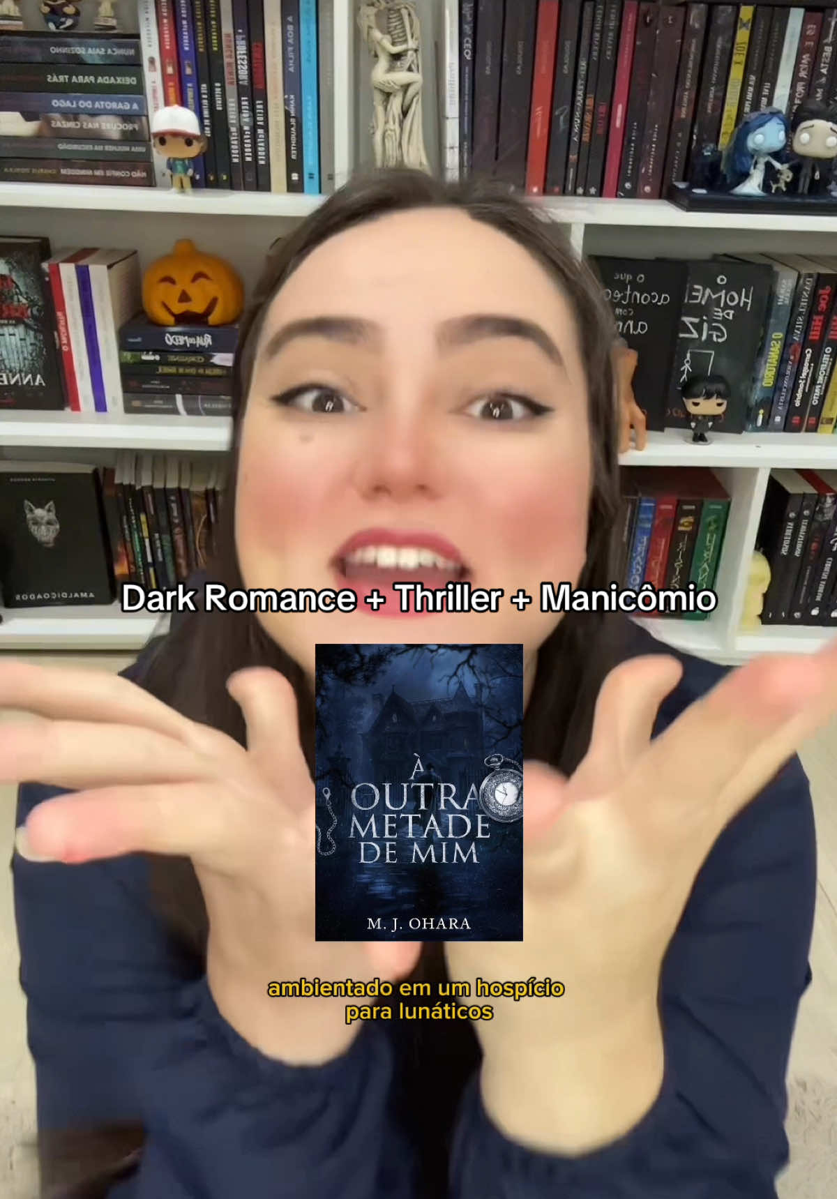 Essa junção + uma relação entre o médico psiquiatra com a paciente mais perigosa da instituição me deixou curiosa 👁️🫦👁️ | Livro: A Outra Metade de Mim - Autora: M. J. Ohara 🖤💀 | #darkromance #darkromancebooktok #darkromancebooks 