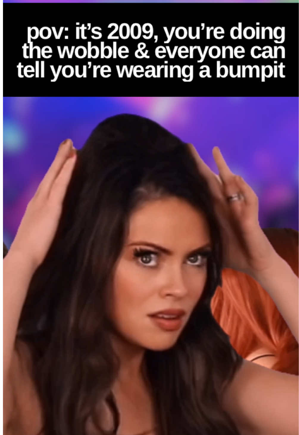 Did you ever rock the BumpIt? 😝 If you had thin hair, there was no hiding it! And it definitely wasn’t gonna stay in place doing the Wobble! 😂 #2000s #nostalgia #wobble #bumpit #2000sfashion #hairstyle #thinhair #millennials #relatable #fyp 