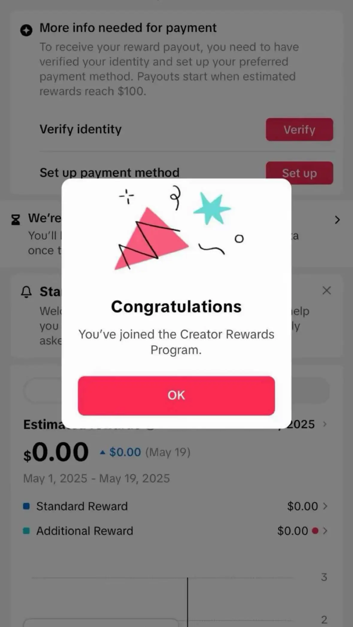 Yayyyy I’m accepted into Creator reward program