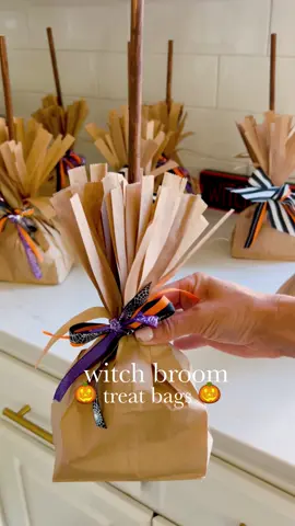 Get ready for an easy treat with our DIY Witch Broom Brown Bags! 🍬🧹 Easy to make and perfect for Halloween, these cute brooms are made from two brown lunch bags, ribbon, and a wooden dowel. Fill them up with candy for a bewitching surprise that kids will love! 🎃🍭 Materials: 2 brown lunch bags 1 wooden dowel (I used a brown dowel, but you could also have fun and paint it purple, orange, black, or any Halloween color.) You can also substitute the wooden dowel for a pretzel stick! Halloween-themed ribbon Scissors Glue (optional) 1. Prepare the Bags: Cut one brown lunch bag into strips almost to the bottom. Cut the second bag halfway into strips. 2. Assemble: Insert the smaller bag into the larger bag. The strips from the larger bag will form the broom’s bristles. 3. Secure: Slide the wooden dowel into the open end of the nested bags. Fold the top edges of the bags over the dowel and secure with Halloween ribbon. Tie or knot the ribbon tightly. 4. Final Touches: Adjust the ribbon and strips for a neat finish. Add treats if desired. Enjoy your whimsical Witch Tread Bag! #halloween #crafts #candy #treats #halloweenparty