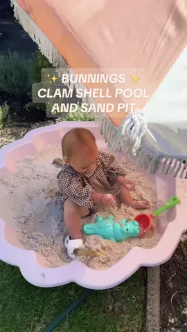 $15 bought me every mum’s dream… a hot coffee and a happy baby ☕️🙌🏼 Bunnings clam shell sand pit, splash pool or sensory play ✨ #mumhack #babysensory #bunnings #clamshellpool #toddleractivities @Bunnings 