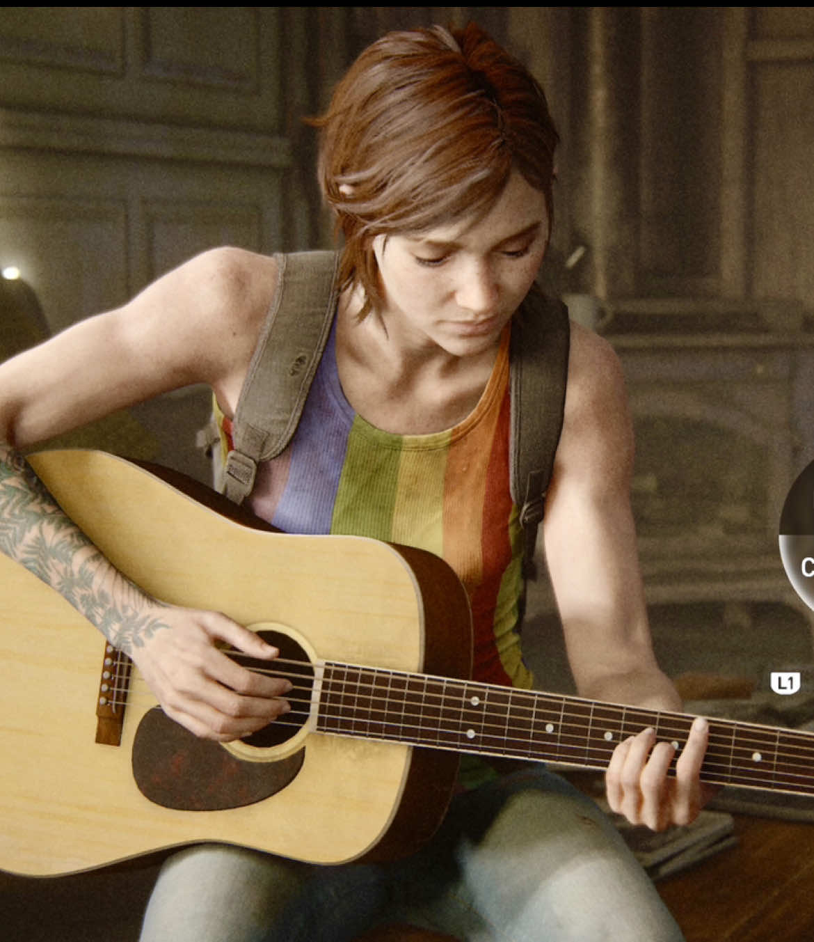 Respondendo a @rhuan  Ellie respondendo ao comentário de um seguidor.    Sparks - cold play. Trata-se de um jogo em que estou sincronizando com o áudio brabo do mano. #ellie #violao #amortedoautone #thelastofus #matue 