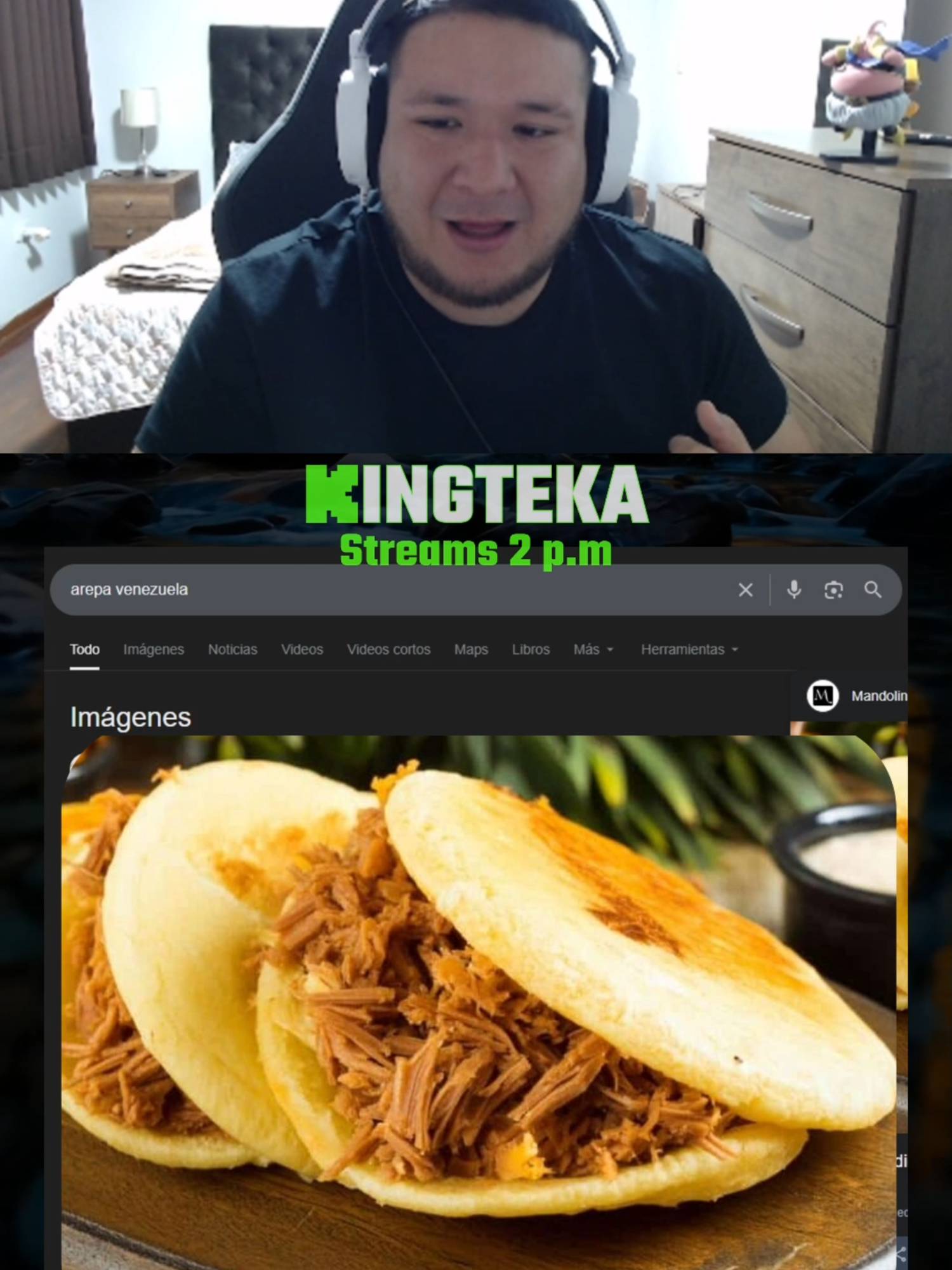 Chicharrón vs Arepa venezolana. #milenka #zully #kingteka #kick #diealis #neutro #zein #perú #lima #ibai #francovidal