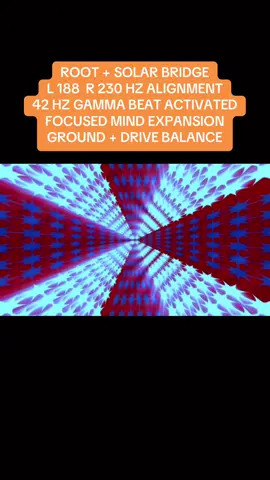 Binaural: 188 Hz (Left) & 230 Hz (Right) Beat Frequency: 42 Hz (the difference between 230 and 188). Brainwave Range: This falls into the gamma range, often linked with heightened perception, problem solving, and fast information processing. Energetic Tone: Gamma entrainment has been researched in relation to enhanced memory consolidation and neuroplasticity. Chakra Resonance: 188 Hz lower mid range, overlapping with the root and sacral centers, grounding energy and emotional regulation. 230 Hz closer to solar plexus resonance, supporting willpower, self drive, and clarity. Combined Effect: A bridging of foundation (root/sacral) with personal empowerment (solar plexus), tied together by gamma’s high mental activation.