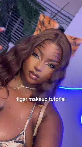 tiger glam from last year 🐅 officially time we start doing spooky makeup #halloweenmakeup #tigermakeup 