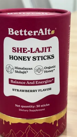 Strawberry SHE-Lajit honey sticks 🍓 A sweet daily pick-me-up!  #tiktokshopcreatorpicks #HormonalHealth #BetterAlt #WomensWellness #HoneySticks @BetterAlt Women’s Multi-Mineral Honey Sticks 🍯