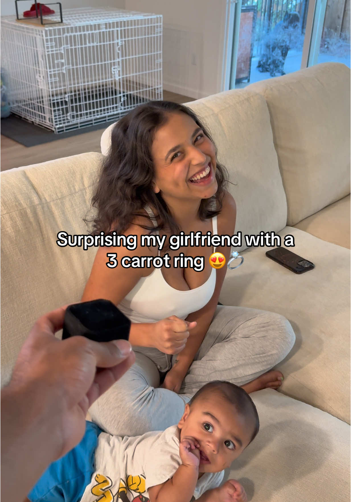 She asked for a 3 🥕 ring… 😭😂 #girlfriend #boyfriend #couple #ring #Love #funny #fyp 