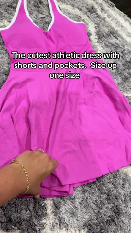 The cutest athletic dress does exist.  I would suggest sizing up at least one size.  Good material and look at that pink color. This will make the perfect gift for any girl who loves pickle ball #pink #athleticdress #giftsforher #dress 