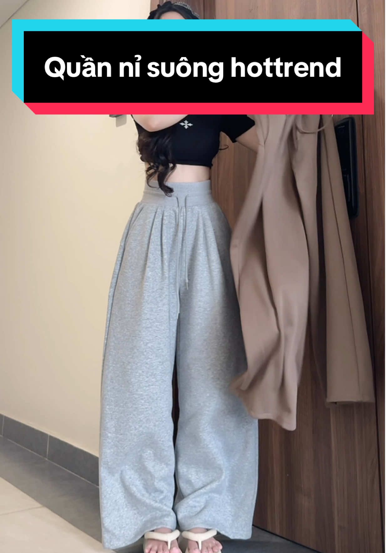 Quần nỉ ống rộng cạp cao hack dáng #phanhriviuuu #xuhuong #outfitideas #reviewquanao #L 