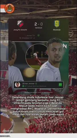 Gol tersebut menjadi pembuktian kembalinya Jenner setelah sempat menepi karena cedera. Berkat kemenangan ini, Jong Utrecht kini menempati posisi ke-9 klasemen Liga 2 Belanda. Meski begitu, sesuai regulasi, tim-tim Jong tidak bisa promosi ke Eredivisie. Selanjutnya, Jong FC Utrecht akan melakoni laga berikutnya melawan Helmond Sport pada 17 September mendatang. #promoseruweekend #GarudaDiEropa #timnasindonesia🇮🇩 #ivarjenner #fyp