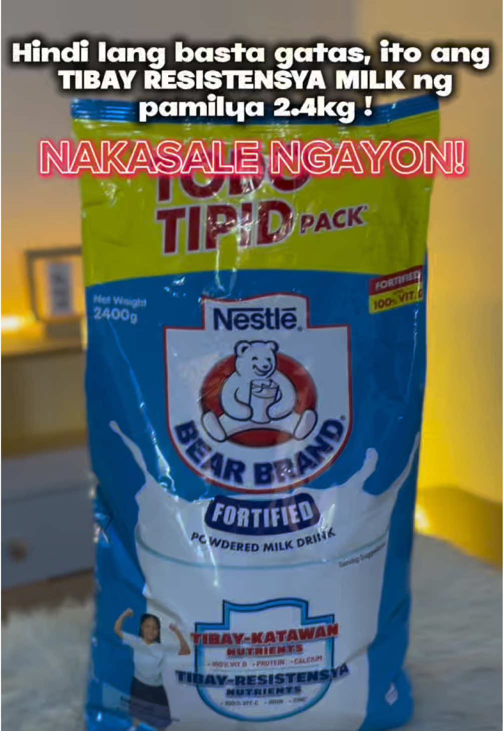 💪 “Hindi lang basta gatas… ito ang TIBAY RESISTENSYA MILK ng pamilya! 🥛🔥 Sulit na sulit sa 2.4kg Todo Tipid Pack — mas mura, mas matibay, mas pangmatagalan! 🙌 👉 Huwag palampasin habang naka-discount pa!” #bearbrand #bearbrand2400grams #milkpowder