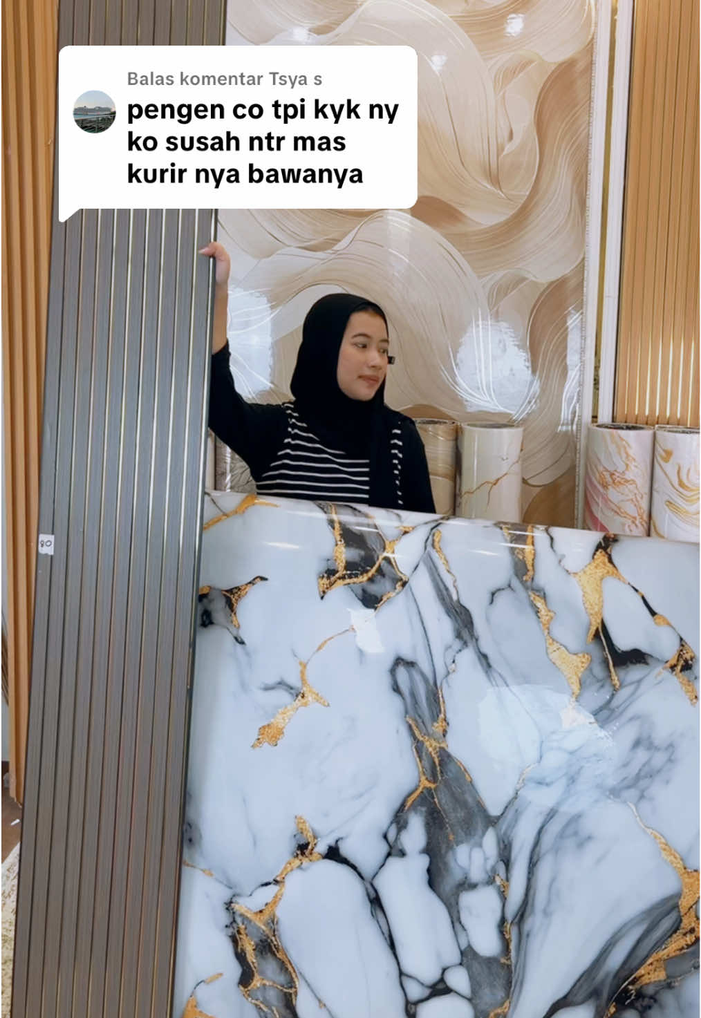Membalas @Tsya s Aman beb nanti kita kirim pake cargo dilapisin pake kardus beb#panel #wpcwallpanel #wallpaper #wallpaperfoam #ModalKontenDoang 