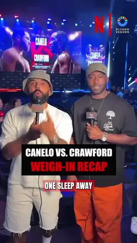 The #CaneloCrawford weigh ins had a fight night vibe 🍿 Ak and Barak tell you why Saturday is going to be one for the ages on @Netflix ‼️ #NetflixPartner  #canelo #terencecrawford #boxing 