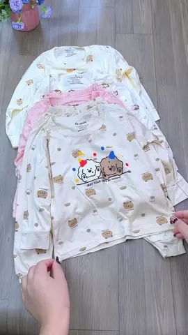 Combo 4 bộ dài tay cho bé mặc thu đông, mặc ngủ điều hoà #thoitrangtreem #quanaotreem #dankids #mevabe #bodaitaychobe 