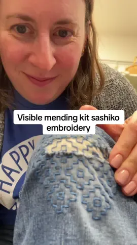 Replying to @StrawberryIcecream22 I finally finished my sashiko piece with the most satisfying steps: weaving in the ends and dissolving the water soluble pattern sticker. The Socorro Society Visible Mending Kit made it simple to repair and decorate with traditional sashiko embroidery. It includes everything you need for visible mending, from thread and needles to fabric and patterns, so you can transform worn clothes into something beautiful while practicing slow, mindful stitching