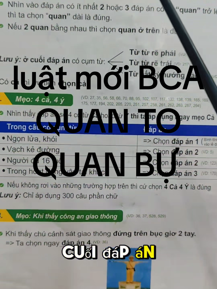 mẹo quan to quan bự luật mới BCA #hoclythuyetluatmoi #xuhuong #thaytuanthanthien #sachhocmeo600caulythuyetmoi 