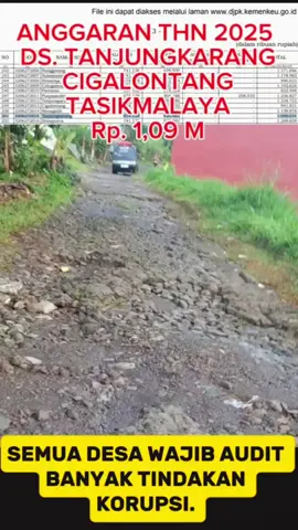 Audit Semua Dana desa banyak Tindakan-Tindakan #korupsi #kangdedimulyadi #perampasanaset  #jalan #fyp @gerindra 