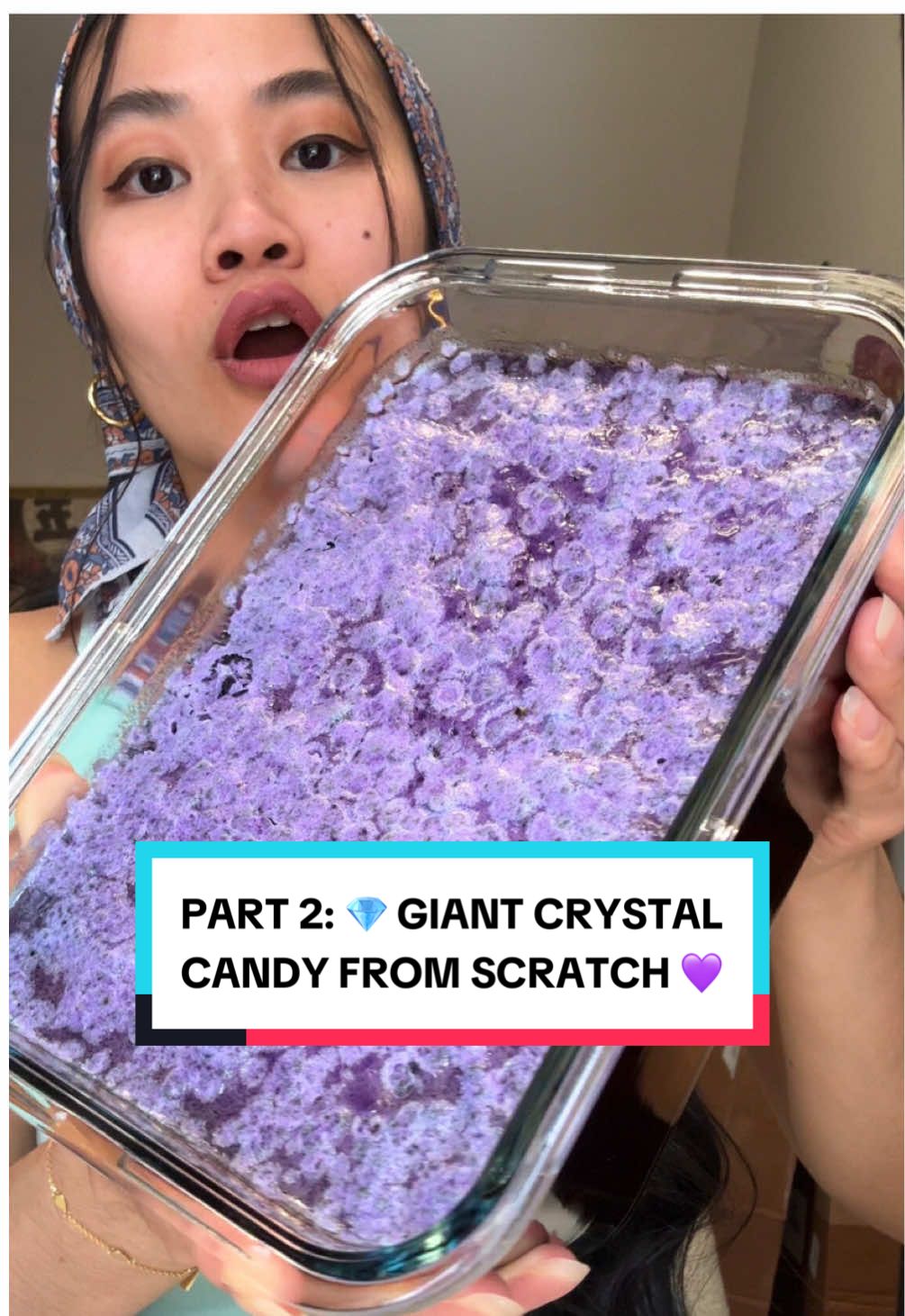 PART 2: crystal candy from scratch y’all!! // should I dry it as-is or cut it up?? 🤔 #DIY #crystalcandy #kohakutou #agar #asmr 
