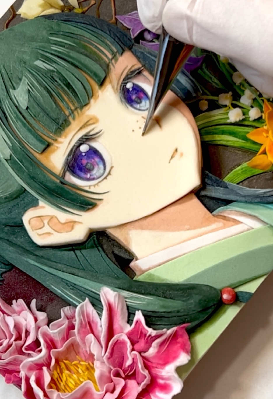 毒は入ってない⚡︎立体的な猫猫のアイシングクッキー作ってみた💐 #theapothecarydiaries #cookies #sweets #薬屋のひとりごと #猫猫 