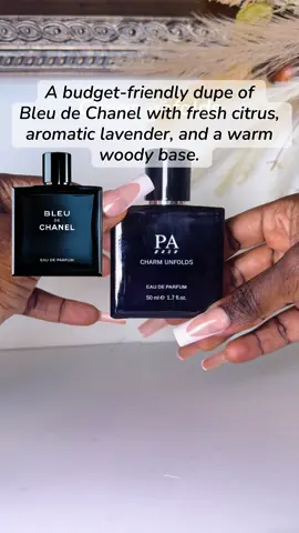Charm unfolds is a sophisticated and modern interpretation of the iconic Bleu de Chanel.   A versatile scent that works effortlessly for the office, date nights, or casual outings, confidence and refinement in every spritz. Notes Breakdown: 	•	Fragrance Family: Woody Fougère 	•	Top Notes: Lemon, Mint, Pink Pepper 	•	Heart Notes: Lavender, Jasmine, Nutmeg 	•	Base Notes: Sandalwood, Patchouli, Amber #BleuDeChanel #WoodyFougere #FragranceReview #BleuInspired #VersatileFragrance    