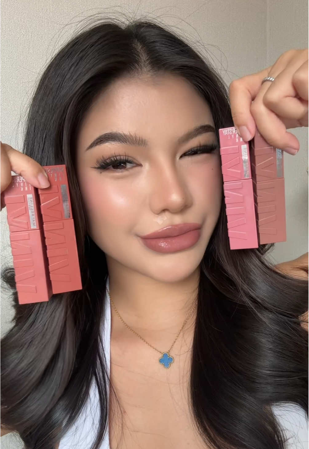 คอลนี้ให้ทุกสี100/10 โคตรสวยเข้ากับทุกสีผิว ชอบเลิป กดเรยยยยย🧋🩷🥹 #maybellinevinylink #maybellinethailand