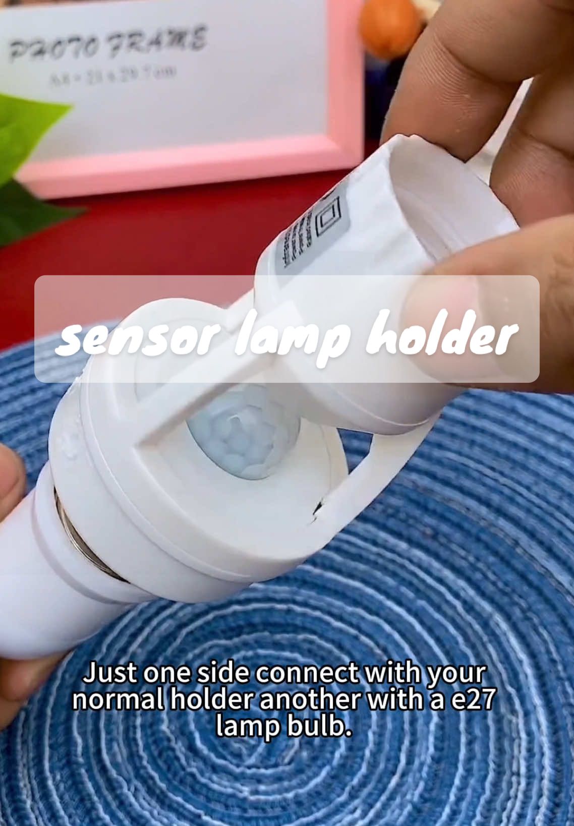 sensor lamp holder so amazing. people come light on. people gone light off after 15 Seconds.#sensorlampholder #sensorlampu #lampholder 