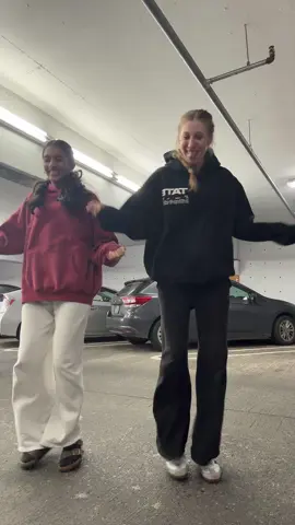 Me and my ho @Jean Jenness #dance #parkinggarage #bestfriend 