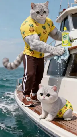 The Kitten's Ocean Clean-Up Plan 🐱🌊#cats #shorts #ai 