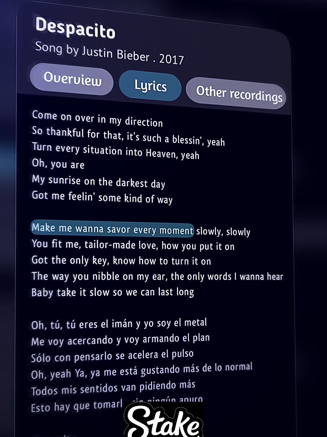 Despacito🎧 #lyrics #music #foryou #fyp #fypage 