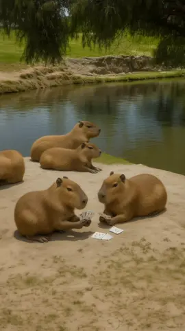 Capybaras spending some good time. #capybara #funnyvideos #cardgame #foryou #viralvideo 