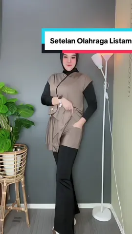 Rekomendasi Setelan Olahraga Rok Celana + Rompi 😍 #setelanolahraga #outfitolahraga #zendyelfryanti 
