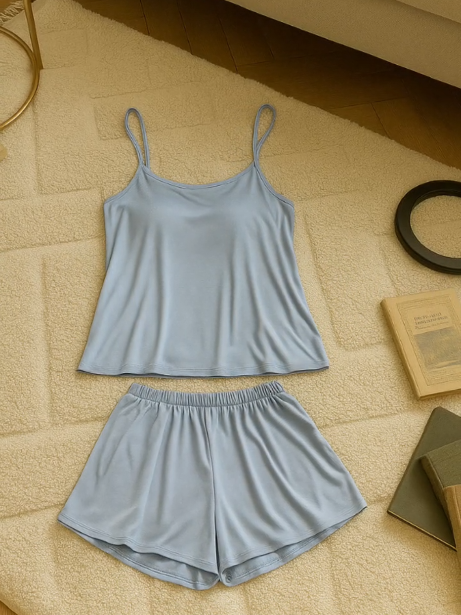 Uninice set piyama tali ikat seksi set dia potong pakaian rumah super elastis #ootdfashion #style #fyp #kekinian 