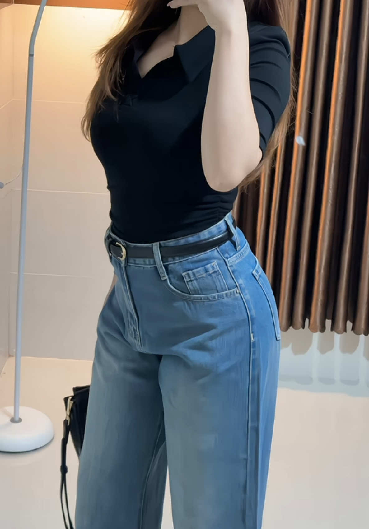 COKI VẢI JEAN CAO CẤP Quần Jean ống suông #xuhuong #jeans #quanjeanongrong #review #viral #thoitrang #nhinhmedoxinh 